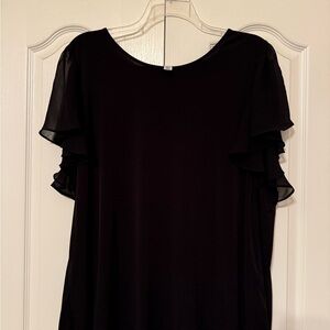 Calvin Klein Black Layered Sleeve Blouse